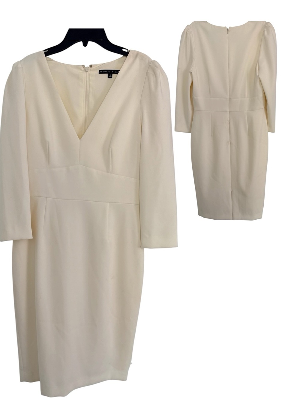 Antonio Melani Cream V-Neck Sheath Dress